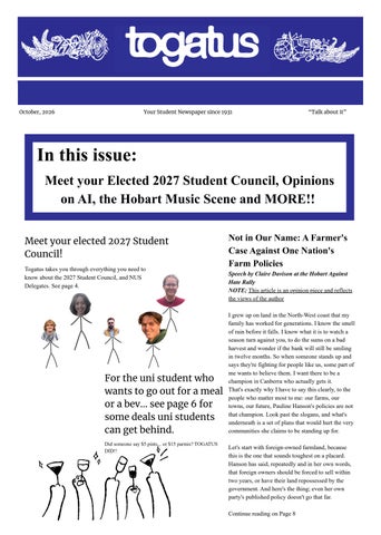 Togatus Newspaper, Semester 2, Edition 3. 