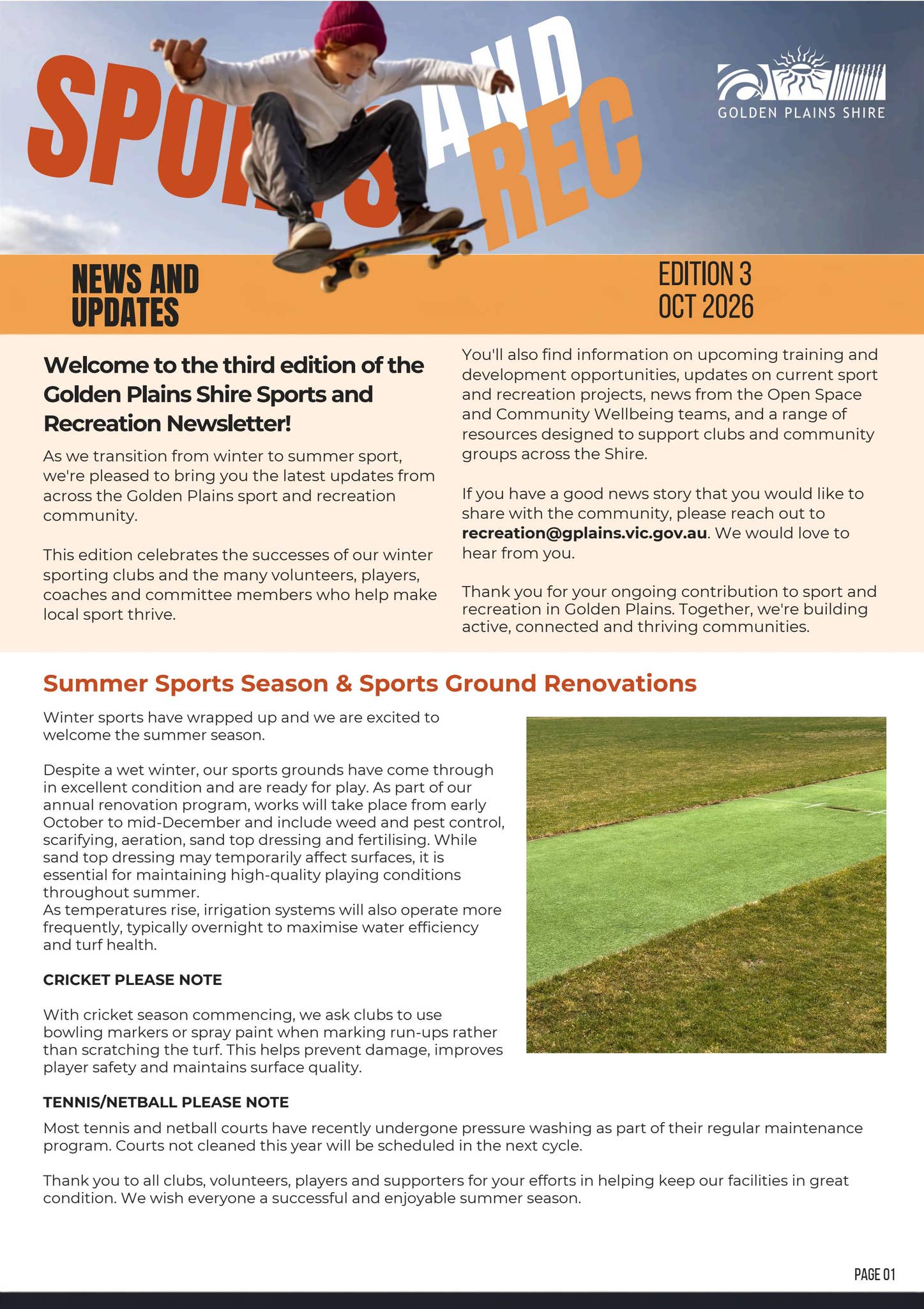 Sport & Recreation Newsletter Issue 3 October 2026 by Golden Plains ...