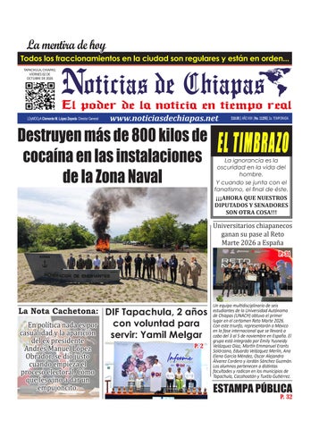 Periódico Noticias de Chiapas, Edición Virtual Viernes 02 de Octubre de 2026