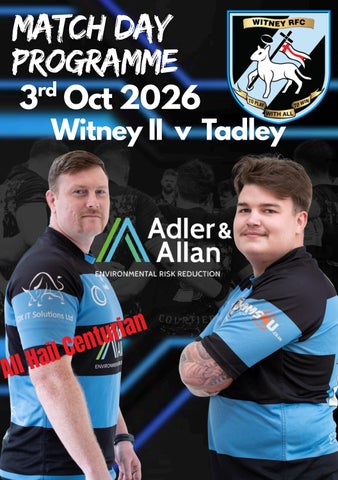 Witney RFC Match Programme 3 Oct 2026