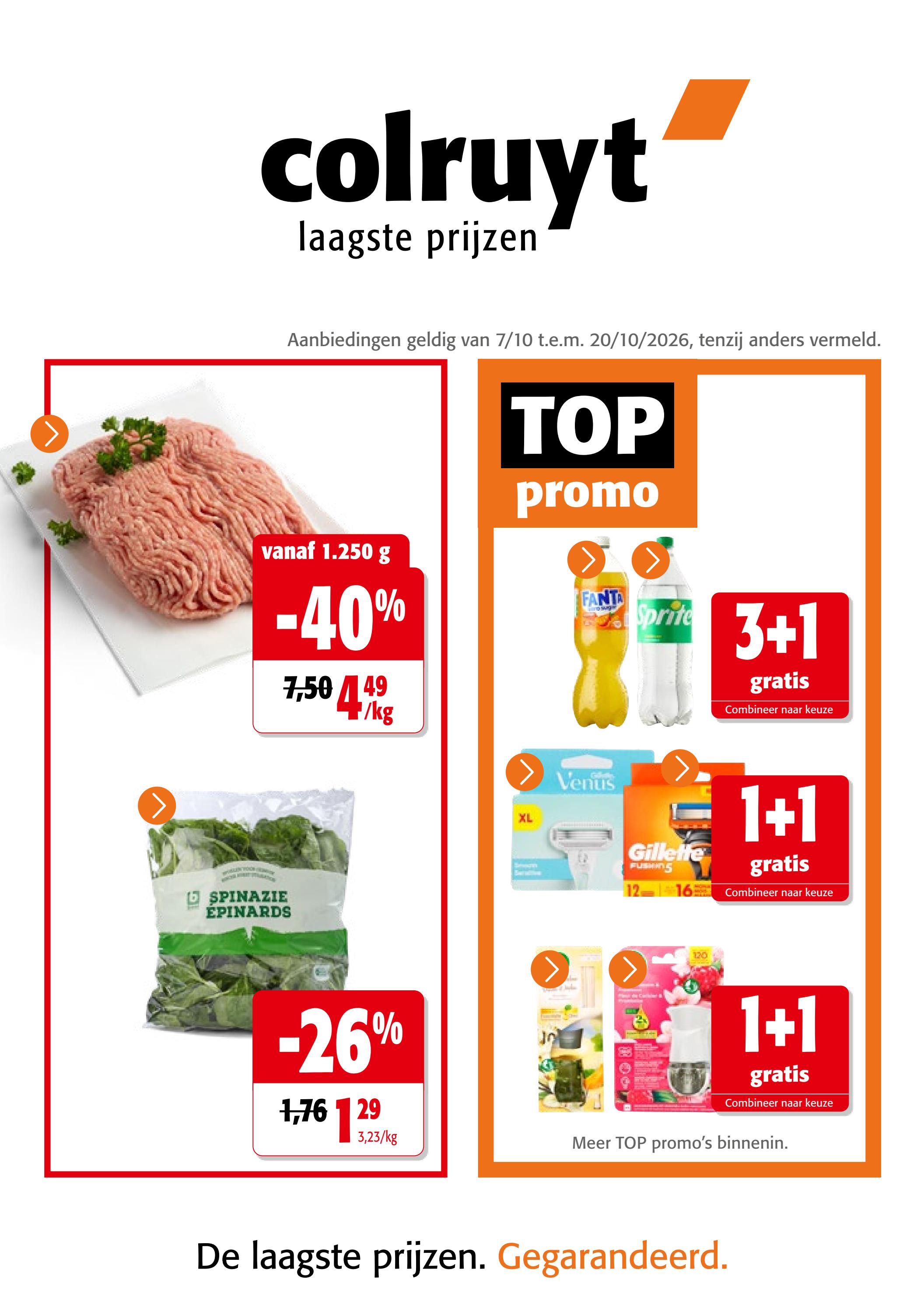 Voorpagina van de Colruyt folder