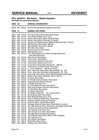 Service Manual - Link Belt HTC-850 Crane Pdf