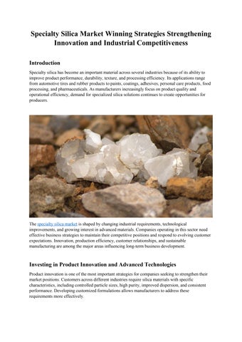 Specialty Silica Market Word Doc