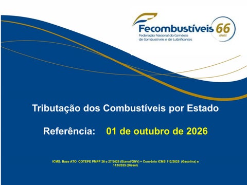 Carga tributária estadual - 01 OUTUBRO 2026