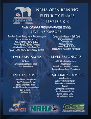2026 NRHA Open Futurity Draw