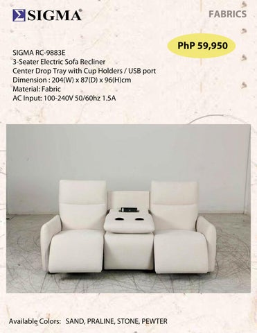 SIGMA ELECTRIC RECLINER PRICE 第 9 页