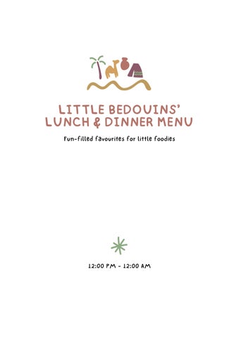 QAS | Little Bedouins' Lunch and Dinner Menu