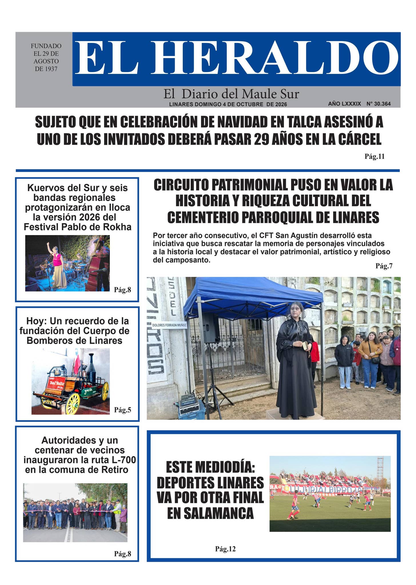 Domingo 04 de octubre 2026