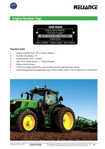 Quality Tractor Parts - John Deere 灯饰目录 第 9 页