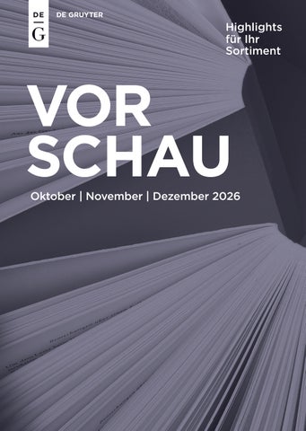 Vorschau 4. Quartal 2026 | De Gruyter Brill