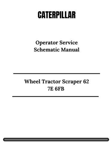 Caterpillar Wheel Tractor Scraper 627E 6FB Operator Service Schematic Manual