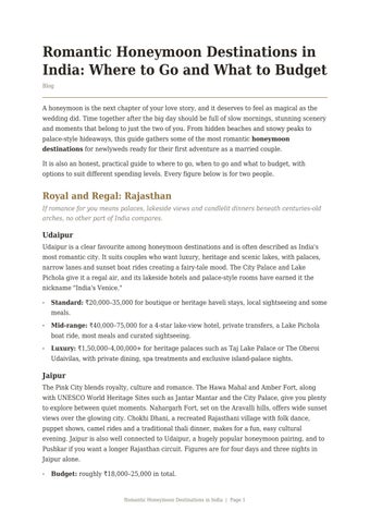 romantic-honeymoon-destinations-india pdf