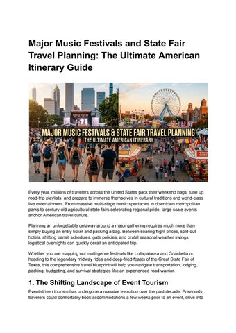 Major Music Festivals and State Fair Travel Planning The Ultimate American Itinerary Guide