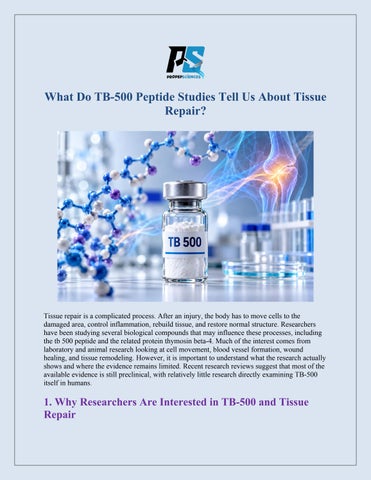 What Do TB-500 Peptide Studies Tell Us About Tissue Repair