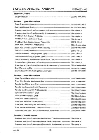 Service Manual - Link Belt LS-218H II Crane Pdf