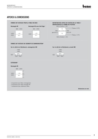 Bene Office 家具目录 · fiche-technique-bene-workbench 第 4 页