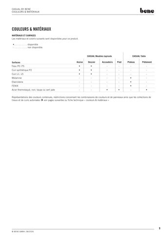 Bene Office 家具目录 · fiche-technique-bene-casual 第 9 页