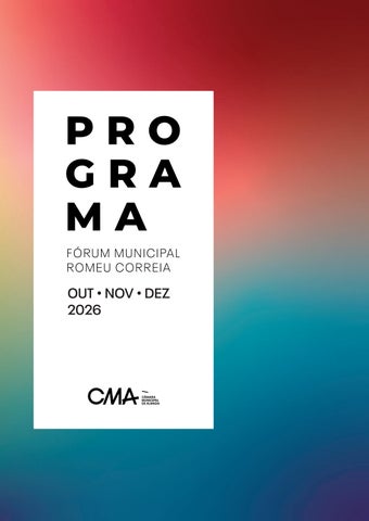 Programa do Fórum Municipal Romeu Correia - out, nov e dez 2026