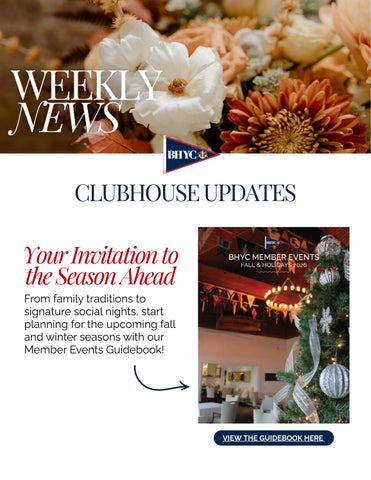 BHYC Weekly Newsletter
