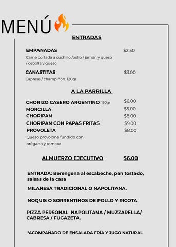 Menù Argentos Grill