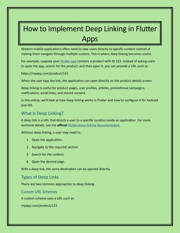 How to Implement Deep Linking in Flutter Apps