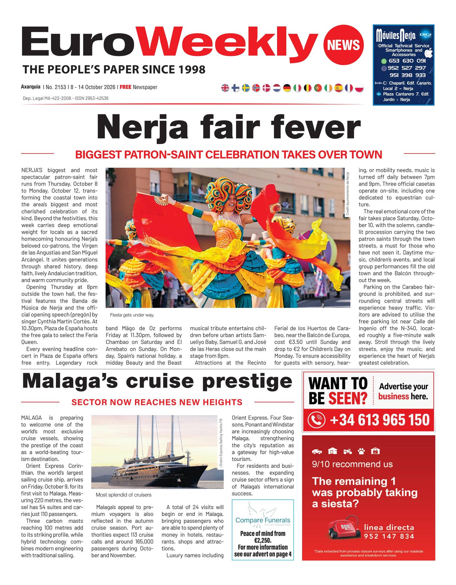 Axarquia 8 - 14 October 2026 Issue 2153 by Euro Weekly News Media S.A ...