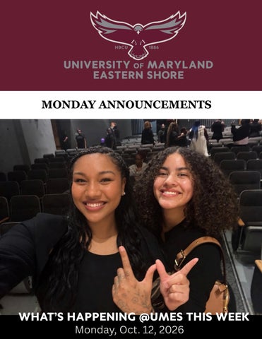 Monday Announcements 101226