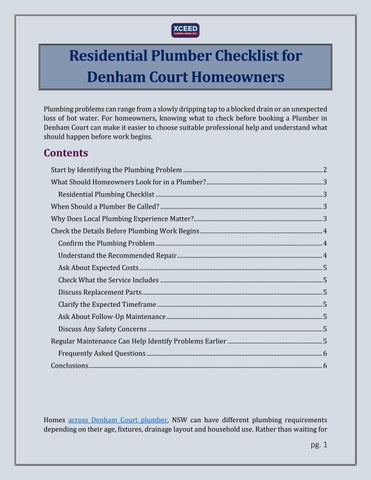Residential Plumber for Denham Court Homeowners