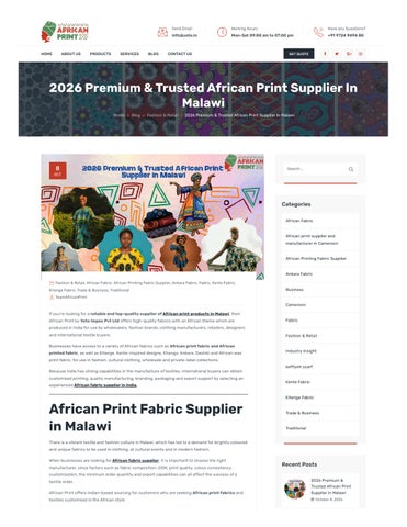 Trusted African Print Supplier in Malawi