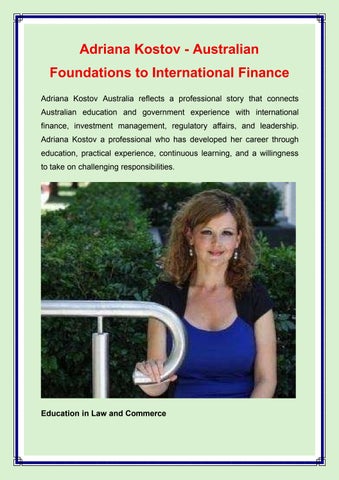 Adriana Kostov - Australian Foundations to International Finance