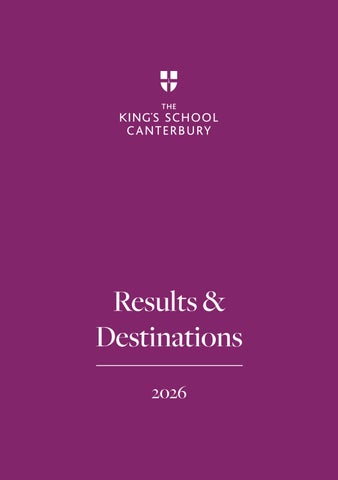 Results & Destinations 2026 - The King's School Canterbury