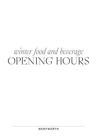 F&B opening hours winter