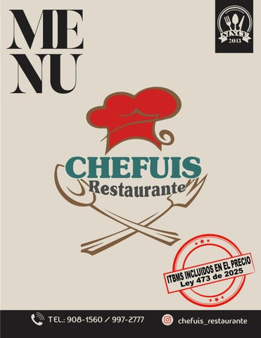 WEB CHEFUIS MENÚ 2026