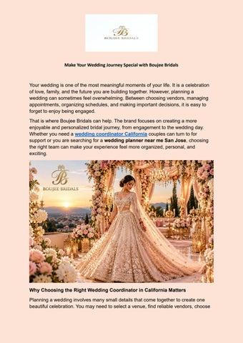 Make Your Wedding Journey Special with Boujee Bridals
