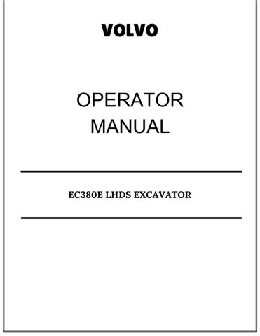 VOLVO EC380E LHDS EXCAVATOR OPERATOR MANUAL 
