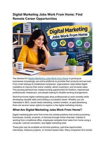 Digital Marketing Jobs Work From Home