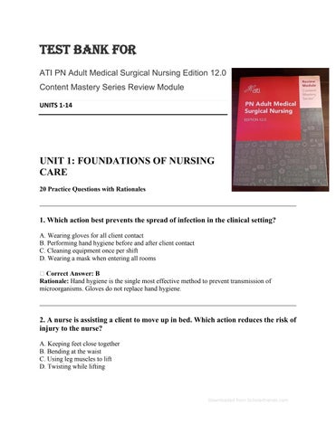 TEST BANK FOR ATI PN Adult Medical Surgical Nursing Edition 12.0 Content Mastery Series Review Modul