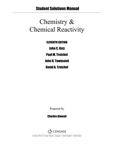Solution Manual For Chemistry & Chemical Reactivity, 11th Edition by John C. Kotz Paul M. Treichel J