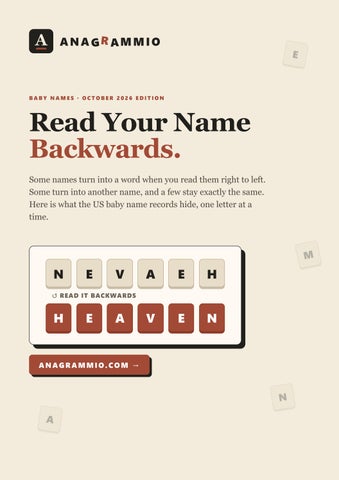 Baby Names Spelled Backwards. Mirror Names, Palindromes and the Words Hidden in Reverse