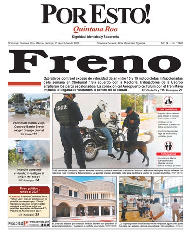 PORTADA POR ESTO CHETUMAL, DOMINGO 11 DE OCTUBRE DE 2026