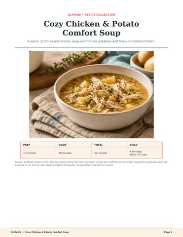Cozy Chicken and Potato Comfort Soup A High-Protein GLP-1 Shot-Day Meal