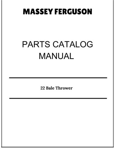 Massey Ferguson 22 Bale Thrower Parts Catalog Manual