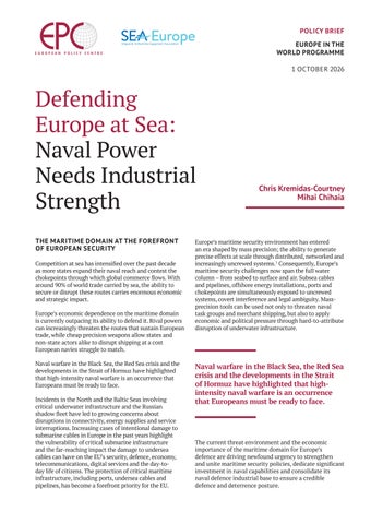 Defending Europe at sea: naval power needs industrial strength