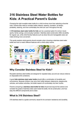 316 Stainless Steel Water Bottles for Kids: Parent’s Buying Guide