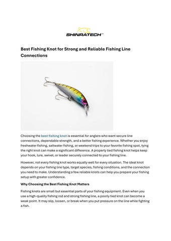 Best Fishing Knot for Strong and Reliable Fishing Line Connections