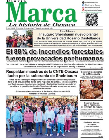 Edición impresa del diario Marca de Oaxaca 12-10-2026