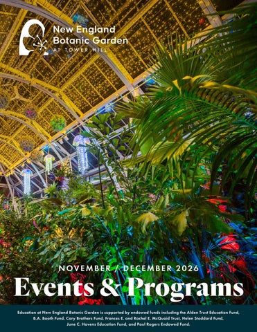 New England Botanic Garden Nov/Dec 2026 E-Bulletin