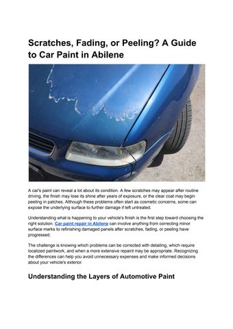 Scratches, Fading, or Peeling_ A Guide to Car Paint in Abilene