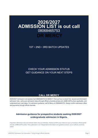 Philomath University, Kuje 2026)2027,Admission List is out 1st & 2nd Batch ☎️08068465753)(0806846575