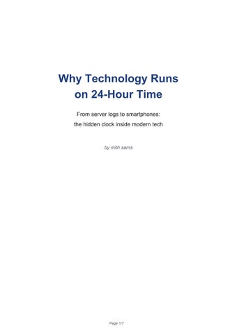 Why Technology Runs on 24-Hour Time